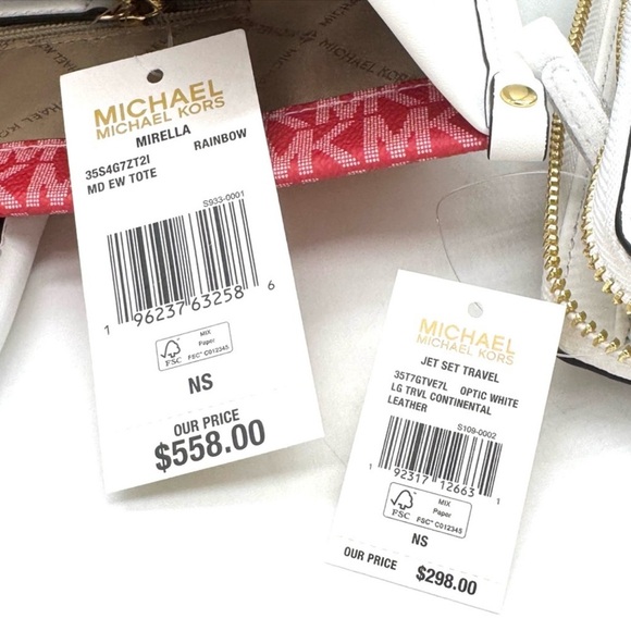 Michael Kors Mirella Medium Logo Tote Bag & Matching Continental Wallet Rainbow - Picture 12 of 12